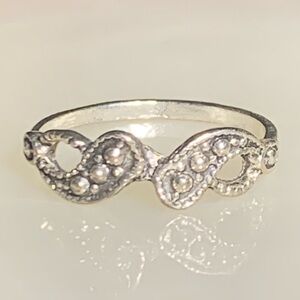 Textured Marcasite Style Ring Size 8